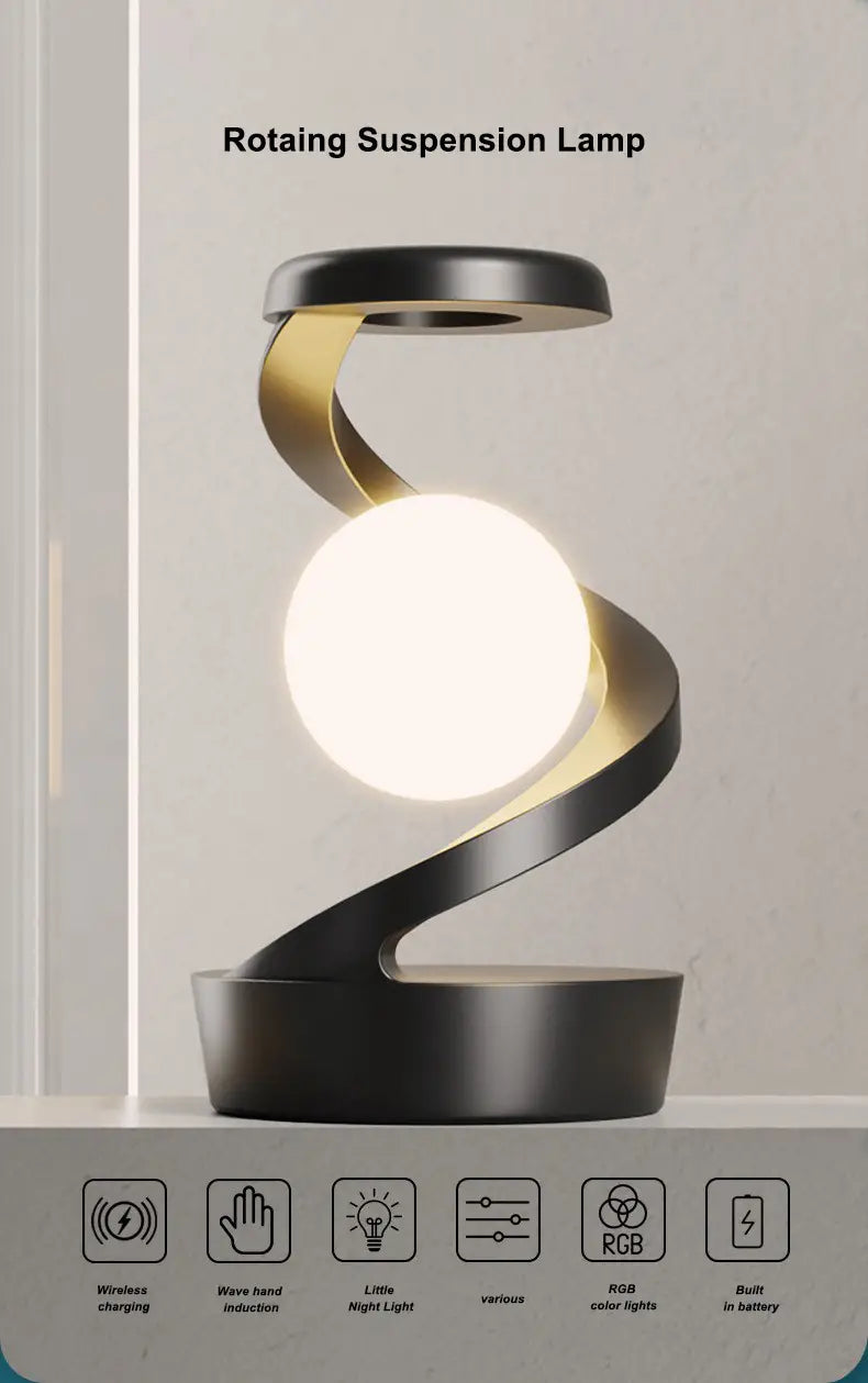 Night Light Rotating Moon Lamp w/ Motion Sensor