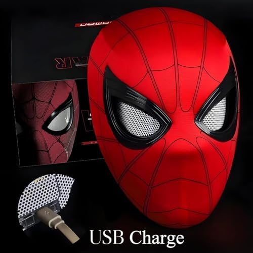 Front view of Spider Hero mask with realistic design and intricate detailing